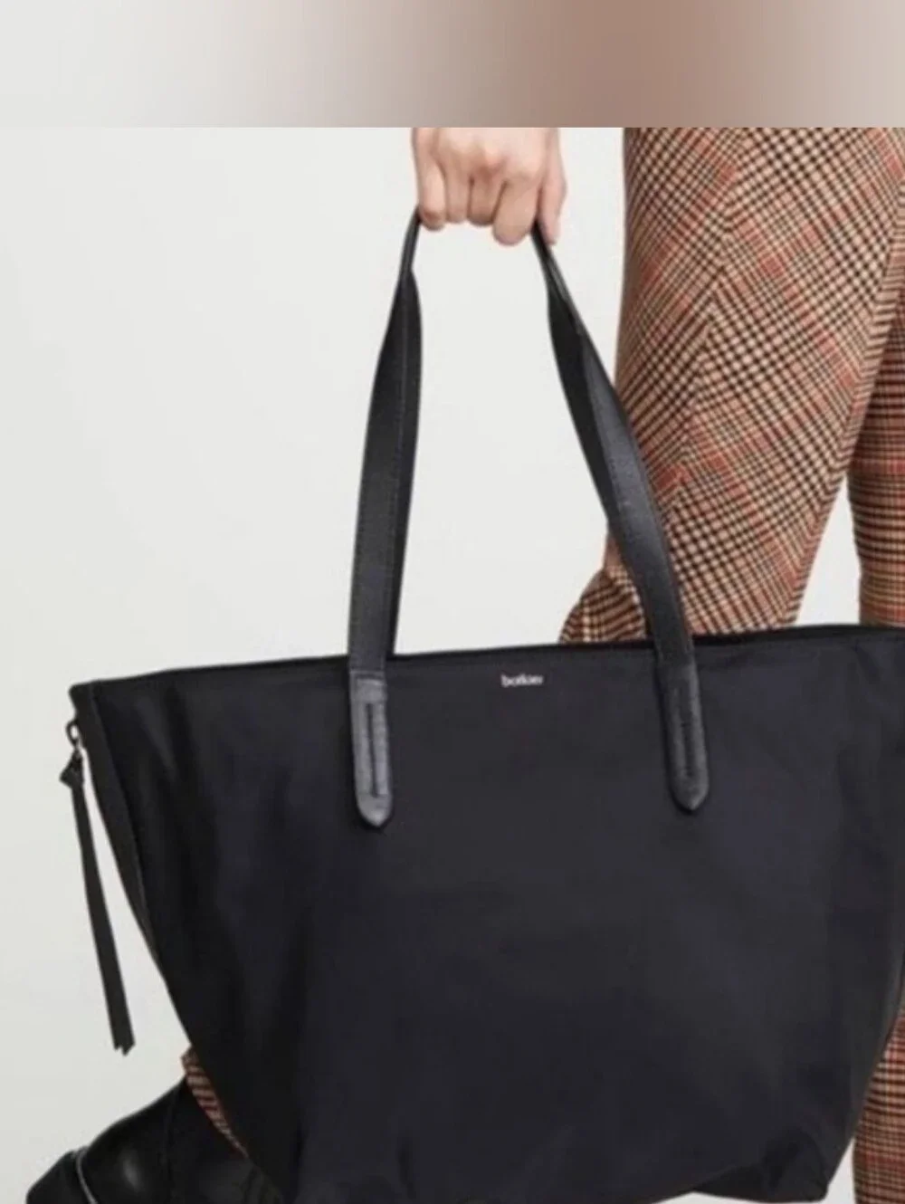 BOTKIER Tote Bag Black Zip Closure Fringe